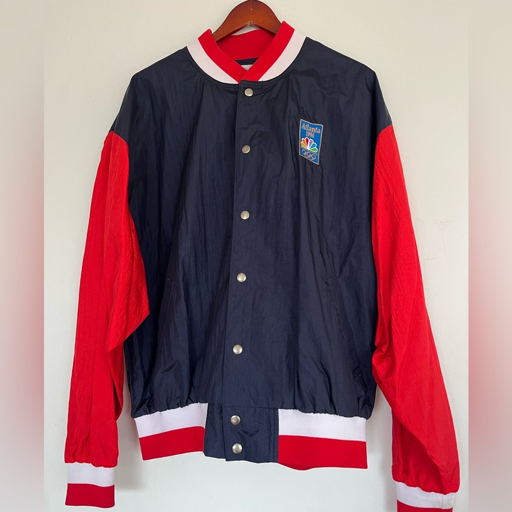 Vintage Champion Jacket Mens XL Snap Windbreaker 1996 USA Olympics Atlanta